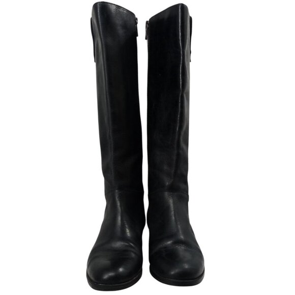 Patricia Nash Black Knee High Leather Riding Boots Size 6.5 Tooled Carlina - Picture 6 of 14
